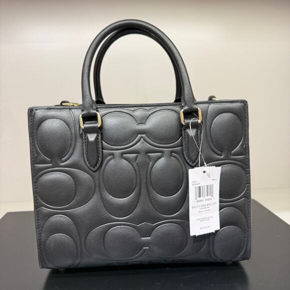 Limited ‼️Coach Maggie Small Tote Bag In Signature Leather CY670 Black - Picture 5 of 13